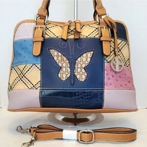 Giani Bernini Multicolor Butterfly Patchwork Shoulder Crossbody Bag